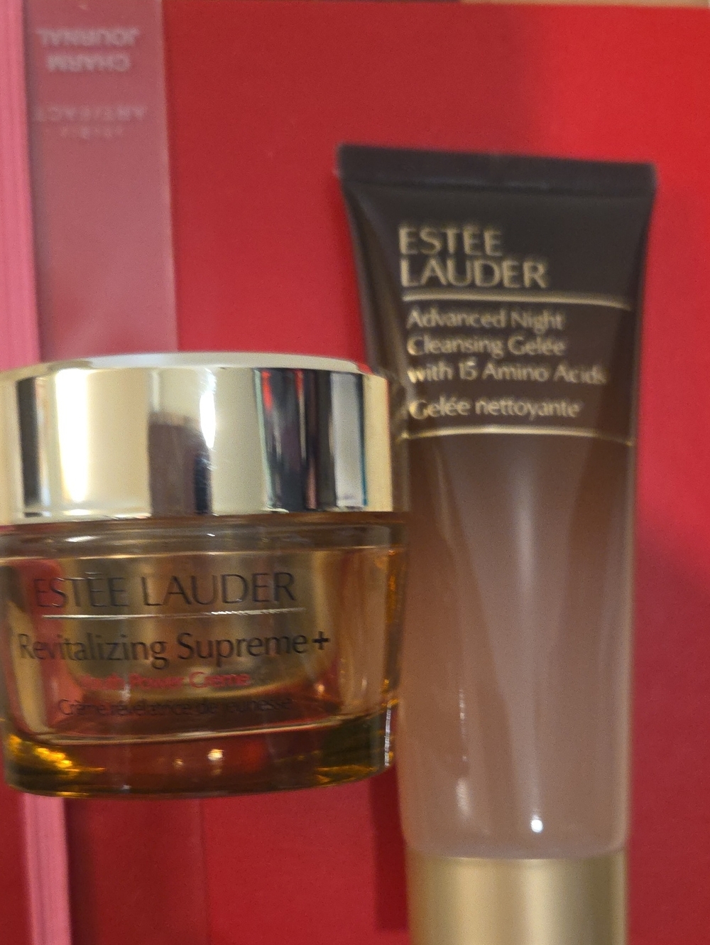 Estee Lauder Gold and Brown Revitalizing Supreme+ Cream with Cleansing Gelee